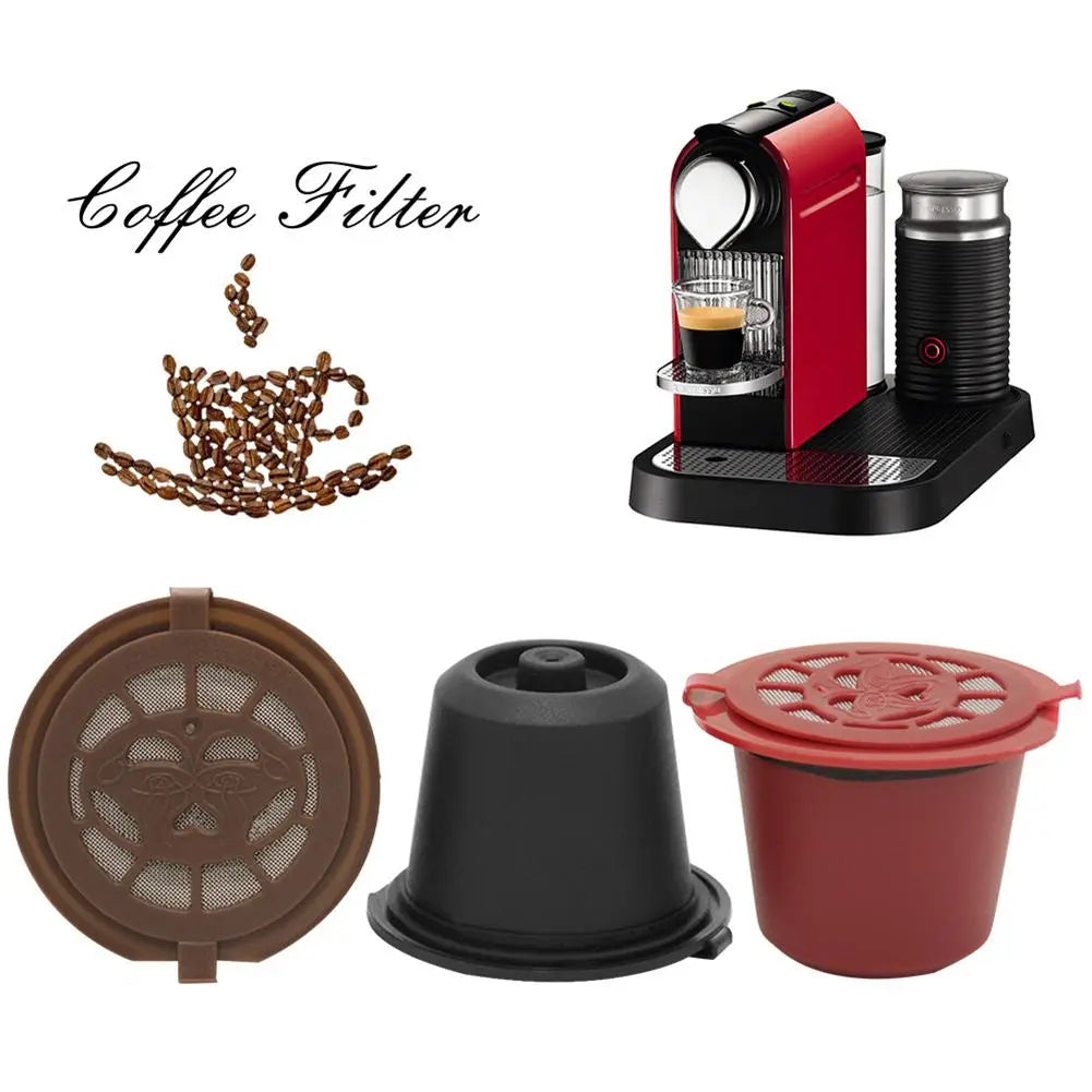 1/3/4PCS Nespresso Refillable Coffee Capsule Cup Reusable Coffee Capsule Spoon Brush Coffee Filters Coffee Accessories