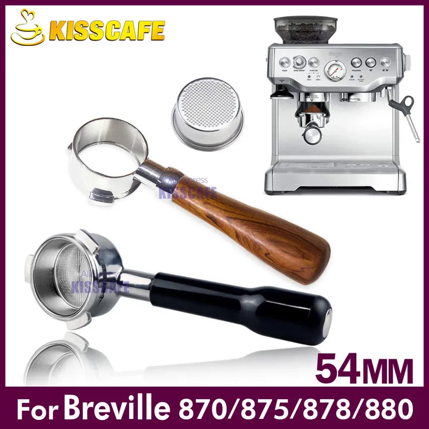 54MM Coffee Bottomless Portafilter For Sage Breville 870 878 880 Replacement Filter Basket Espresso Accessory Barista Tool